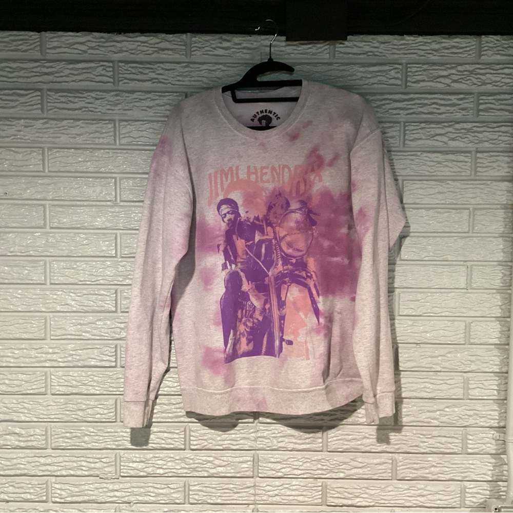 Jimi Hendrix Tie Dye Purple Crew Neck Sweatshirt Women’s Large